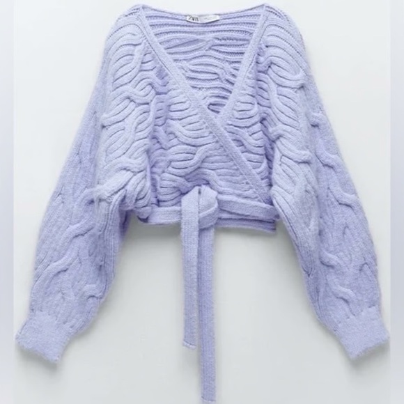 Zara Light Blue V-Neck Sweater - Picture 3 of 8